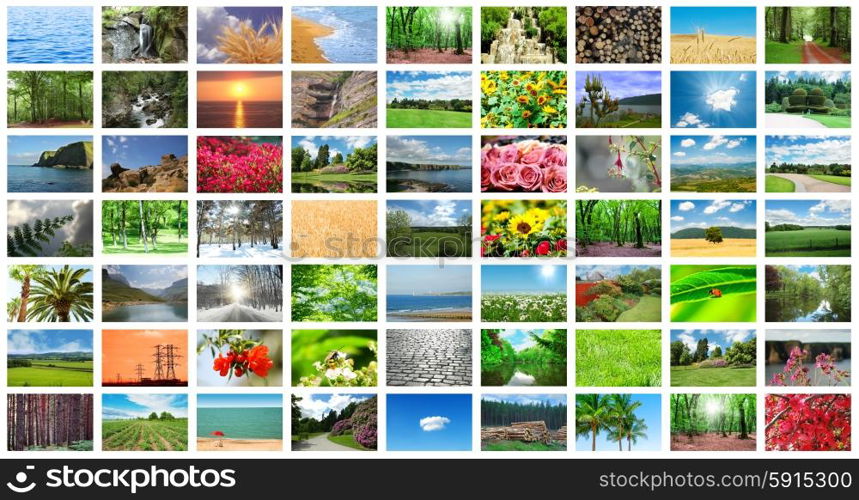 Collage of many nature photos