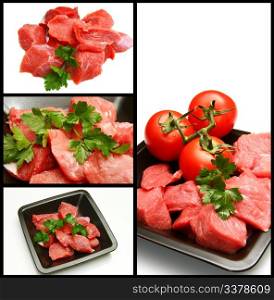 collage of meat