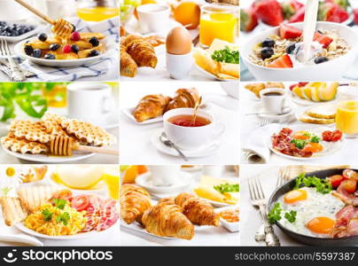 collage with healthy breakfast
