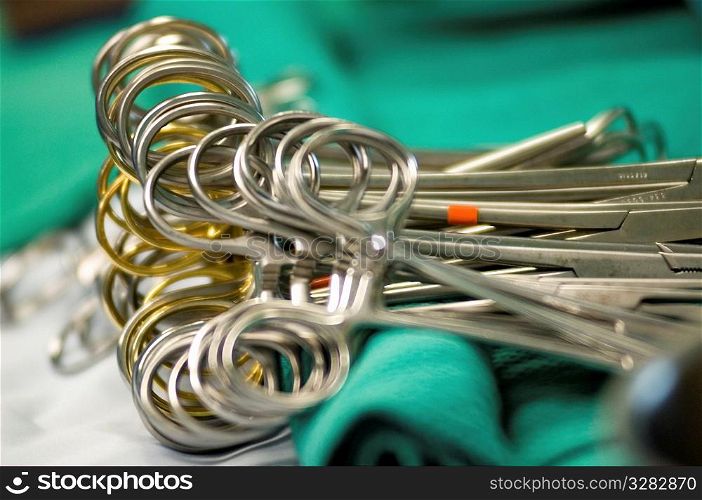 Collection are surgical clamps.