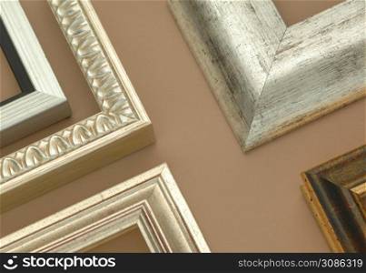 collection corners of frames for pictures and photos. decorative wooden frame