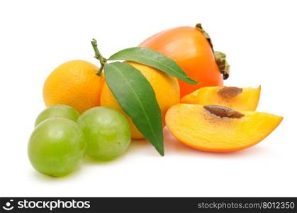 collection fruit isolated on white