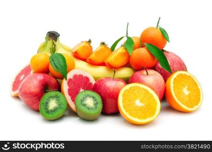 collection fruit isolated on white background