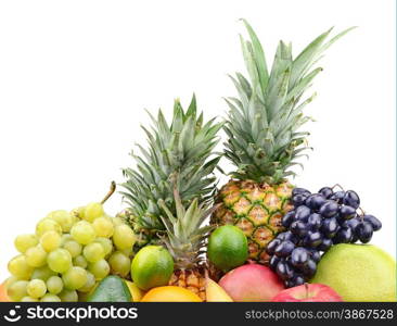 collection fruits isolated on white background