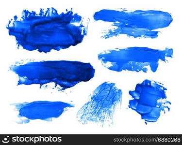 collection of abstract acrylic brush strokes blots