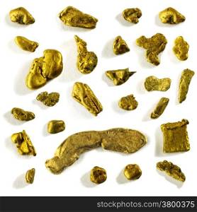 collection of alluvial gold nuggets found in France