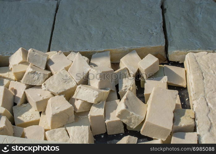 Collection of bars of fragrant hand made organic soap