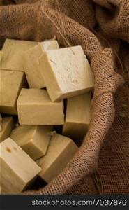 Collection of bars of fragrant hand made organic soap
