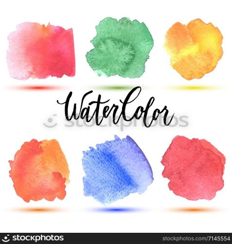 Collection of Colorful Watercolor Speech And Thought Bubbles.. Collection of Colorful Watercolor Speech And Thought Bubbles. Vector illustration in colors.