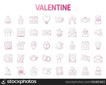Collection of design elements for Valentine day