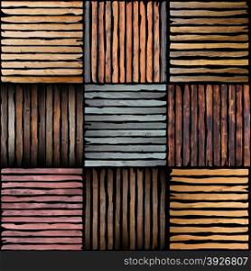 collection of different wooden plank pieces on dark background ready for your design