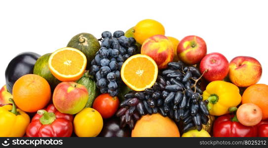 collection of fruits and vegetables isolated on white