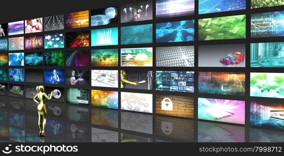 Collection of Images Forming the Appearance of TV Monitors