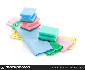 collection of rags and sponges