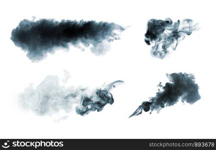 Collection of smoke isolated on white