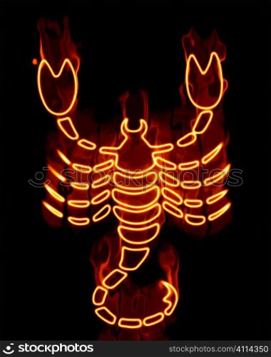 Collection of zodiac signs engulfed in fire