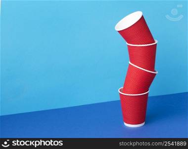 collection plastic cups table