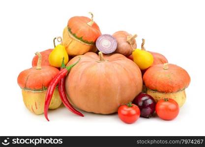 collection pumpkin isolated on white background