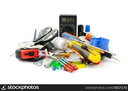 collection tools isolated on white background