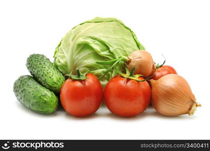 collection vegetables isolated on a white background