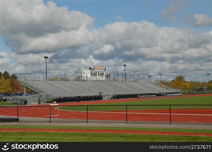 College running track & bleachers, Rochester, New York