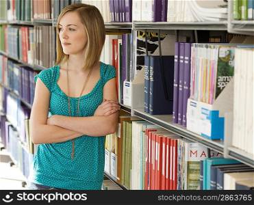College Student in Library
