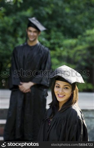 College students at graduation ceremony