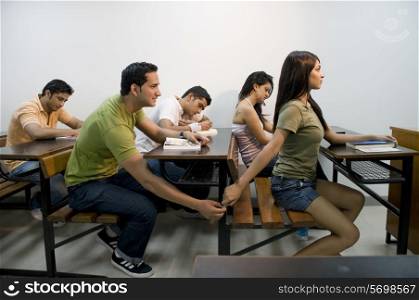 College students attending a class