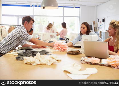 College Students Studying Fashion And Design