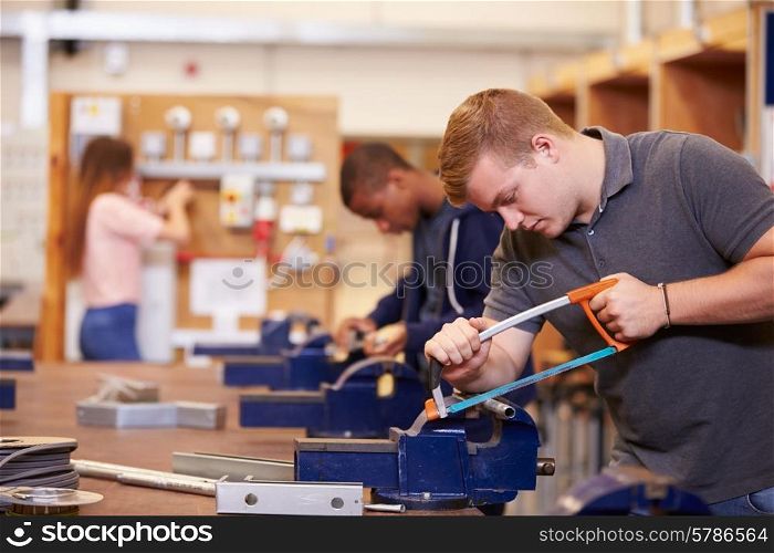 College Students Training To Become Electricians