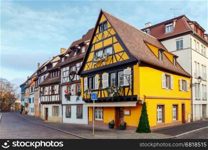Colmar. The old half-timbered houses.. Colmar. Old medieval house in the historical part of the city. France. Alsace.