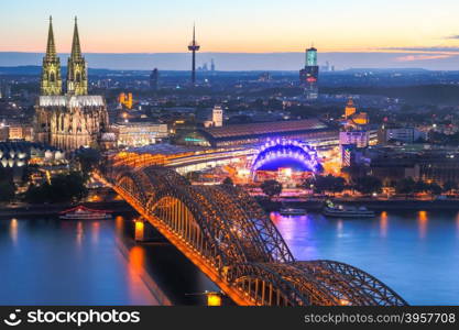 Cologne Cathedral aerial view, Cologne, Germany