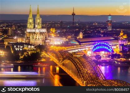 Cologne Cathedral aerial view, Cologne, Germany