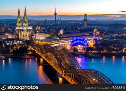 Cologne Cathedral aerial view, Cologne, Germany