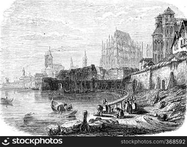 Cologne, vintage engraved illustration. From Chemin des Ecoliers, 1861. 