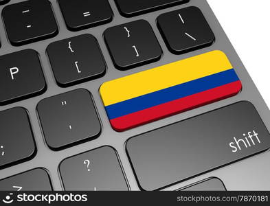 Colombia keyboard image with hi-res rendered artwork that could be used for any graphic design.. Colombia