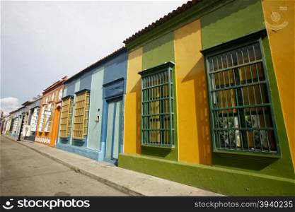 colonial houses in the town of Maracaibo in the west of Venezuela.. SOUTH AMERICA VENEZUELA MARACAIBO TOWN