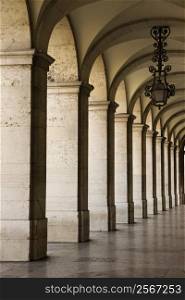 Colonnade in Lisbon, Portugal.