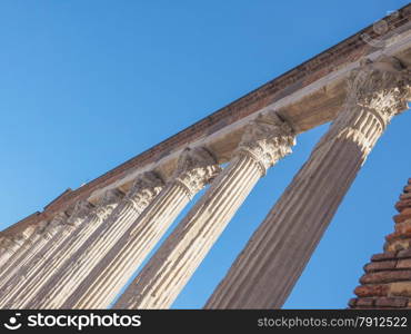 Colonne di San Lorenzo Milan. MILAN, ITALY - MARCH 28, 2015: Colonne di San Lorenzo meaning St Lawrence columns, ancient Roman ruins Milan Italy