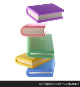 Color 3D Stack of Closed Books in air Icon Isolated with clipping path. Render Educational or Business Literature. Reading Education, E-book, Literature, Encyclopedia, Textbook Illustration.. Color 3D Stack of Closed Books in air Icon Isolated with clipping path. Render Educational or Business Literature. Reading Education, E-book, Literature, Encyclopedia, Textbook Illustration