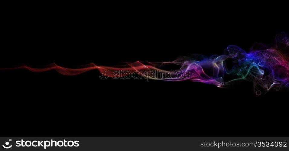 color abstract smoke pattern on a black background