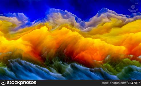 Color Abstraction. Impossible Planet series. Backdrop of vibrant flow of hues and gradients to complement designs on the subject of art, creativity and design
