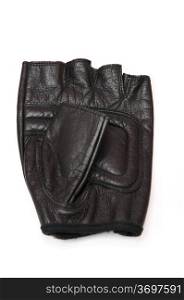 Color and black glove made of leather
