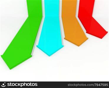 Color arrows image with hi-res rendered artwork that could be used for any graphic design.. Color arrows