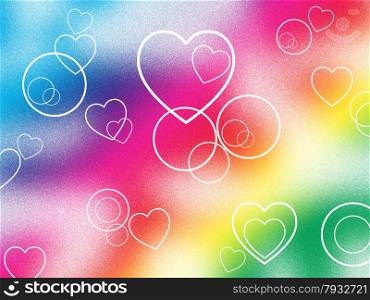 Color Background Showing Heart Shapes And Spectrum