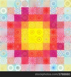Color background with abstract bright mosaic pattern