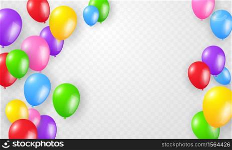 color balloons concept design template holiday Happy Day, background Celebration Vector illustration.