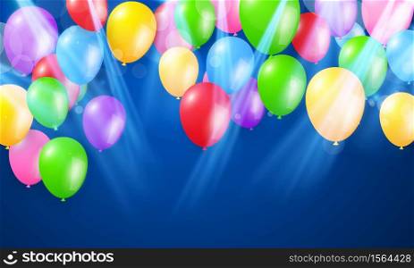 color balloons concept design template holiday Happy Day, background Celebration Vector illustration.