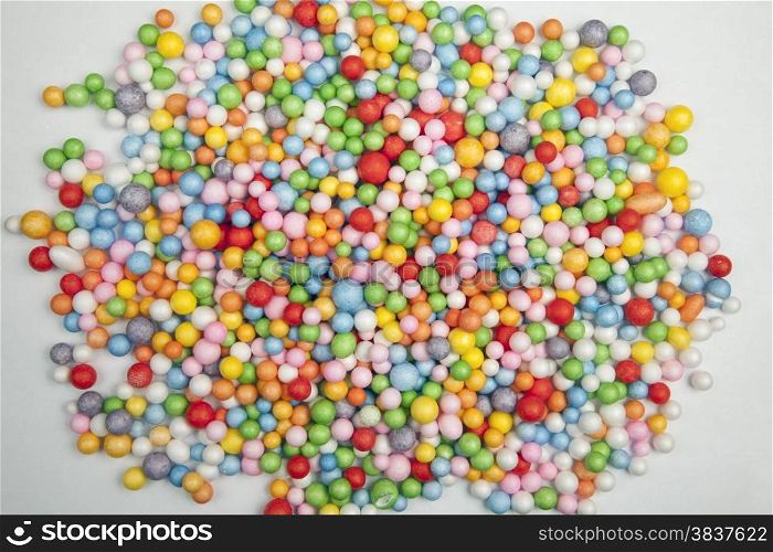 Color balls on a white