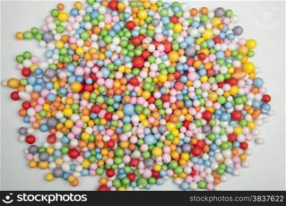 Color balls on a white